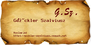 Göckler Szalviusz névjegykártya